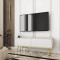Тумба під телевізор Perfect Home Oro RTV135 MDF 2D 135х53х32 Білий (золоті ніжки) (PFH-091329)