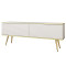 Тумба під телевізор Perfect Home Oro RTV135 MDF 2D 135х53х32 Білий (золоті ніжки) (PFH-091329)