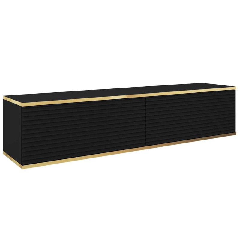 Тумба під телевізор навісна Perfect Home Oro RTV135 MDF 2D 135х30х32 Чорний (PFH-091355)
