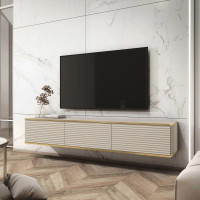 Тумба під телевізор навісна Perfect Home Oro RTV175 MDF 3D 175х30х32 Бежевий (PFH-091366)