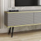 Тумба під телевізор Perfect Home Oro RTV175 MDF 3D 175х53х32 Сірий (чорні ніжки) (PFH-091344)