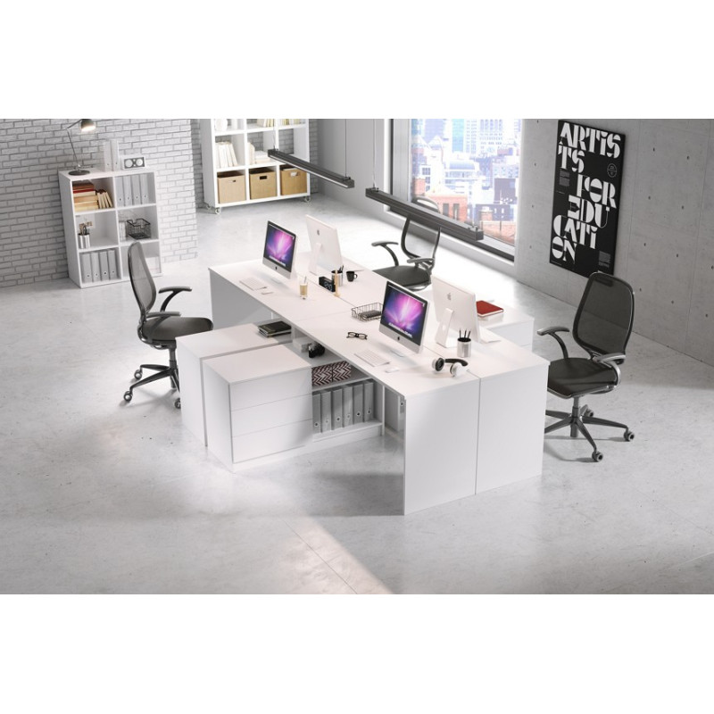 Офісний стіл Perfect Home Teo 3S/138 138,2х76х50,4 Білий (PFH-091165)