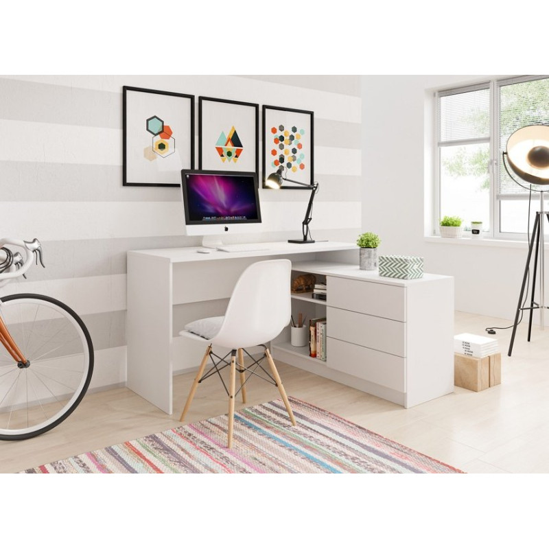 Офісний стіл Perfect Home Teo 3S/138 138,2х76х50,4 Білий (PFH-091165)