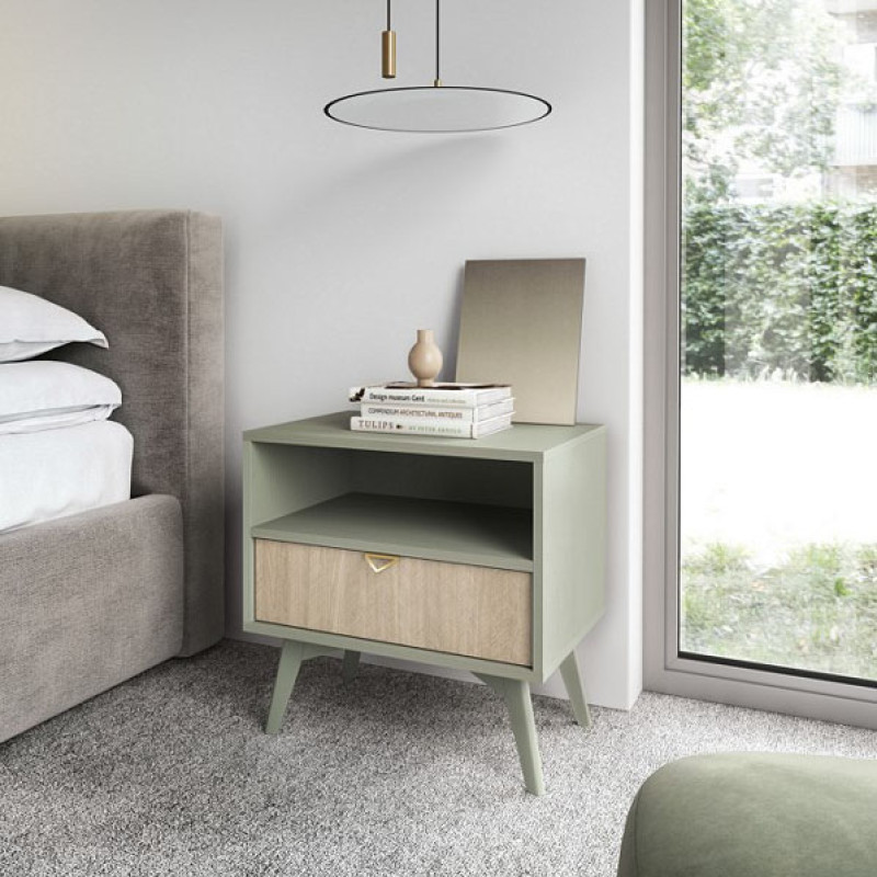 Тумба приліжкова Perfect Home Forest S54 з 1 шухлядою 53х53х38 мм Евкаліпт/ялиця сканді (PFH-091473)