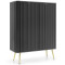 Комод високий Perfect Home Zova K103 2D 103x129x39 Чорний (золоті ніжки) (PFH-091373)