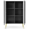 Комод високий Perfect Home Zova K103 2D 103x129x39 Чорний (золоті ніжки) (PFH-091373)