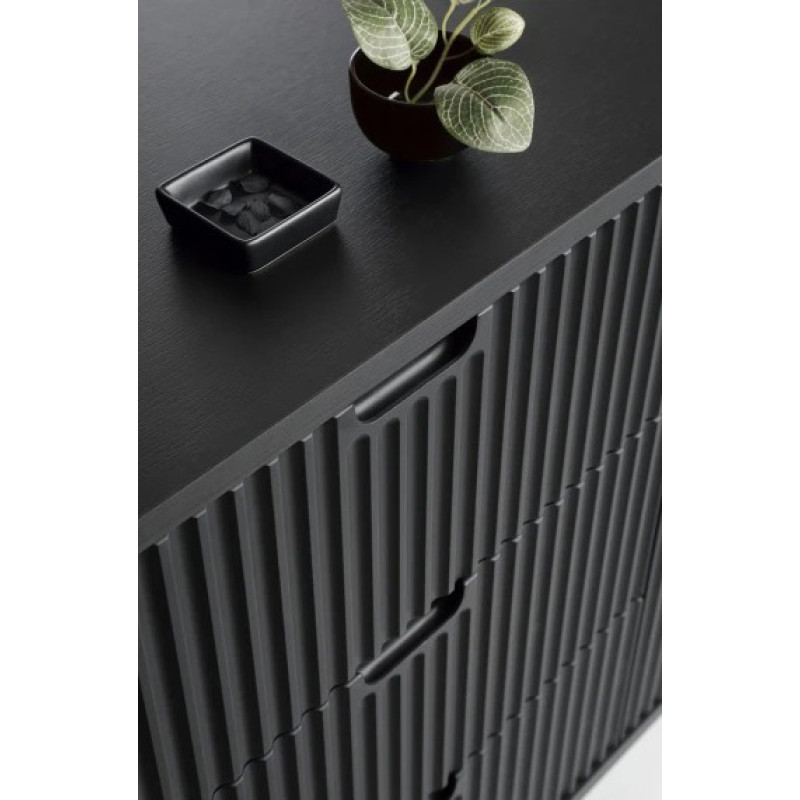 Комод високий Perfect Home Zova K103 2D 103x129x39 Чорний (золоті ніжки) (PFH-091373)
