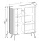 Комод високий Perfect Home Zova K103 2D 103x129x39 Чорний (золоті ніжки) (PFH-091373)