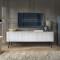 Тумба під телевізор Perfect Home Zova RTV168 168х56х39 Білий (чорні ніжки) (PFH-091272)