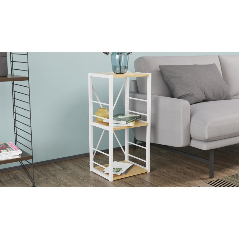 Етажерка 3/34 Ferrum-decor Серії Конект 73x34x28 білий ДСП Дуб Артизан 16мм (FRD-104297)