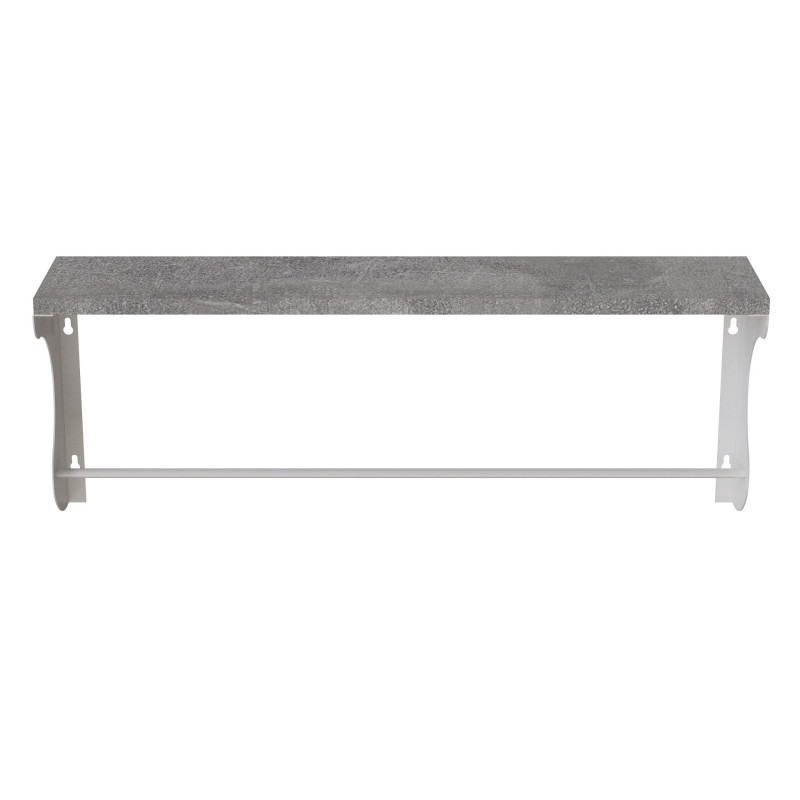 Полиця настінна Ferrum-decor Юзібі 270x600x150 метал Білий ДСП Бетон 16 мм (FRD-102687)