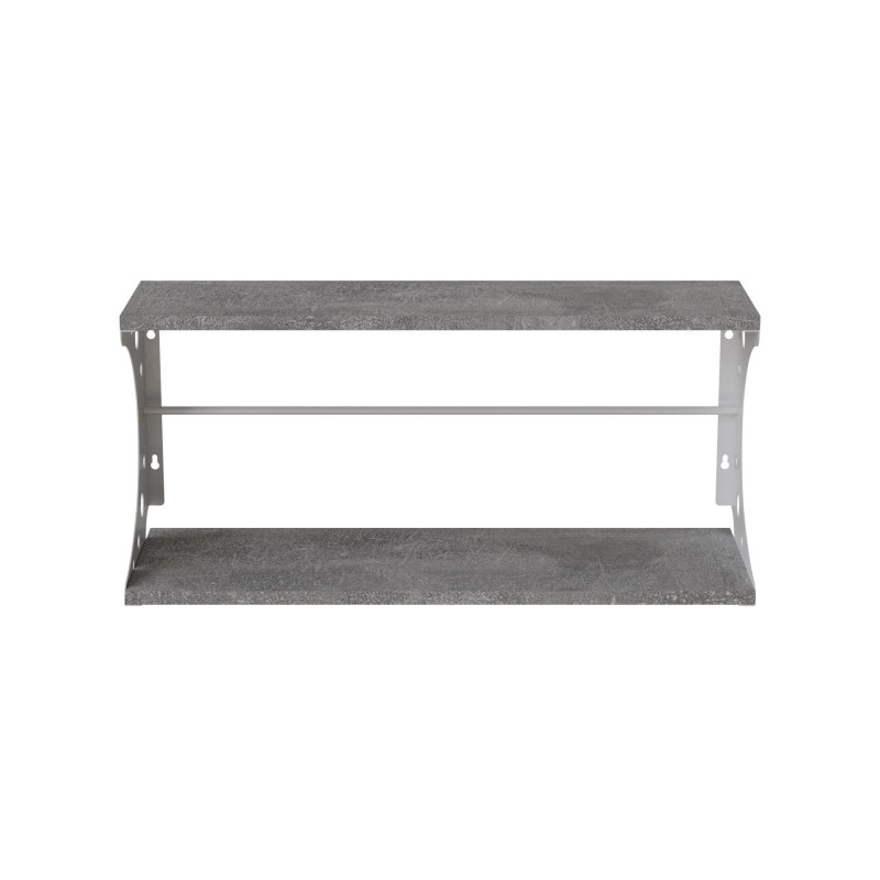 Полка настенная Ferrum-decor Букин 330x700x240 металл Белый ДСП Бетон 16 мм (FRD-102897)