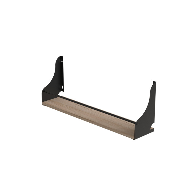 Полка настенная Ferrum-decor Изи 260x600x150 металл Черный ДСП Дуб Сан-Марино 16 мм (FRD-102927)