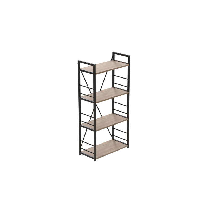 Етажерка 4/60 Ferrum-decor Серії Конект 120x60x28 чорний ДСП Дуб Сан-Марино 16мм (FRD-104237)