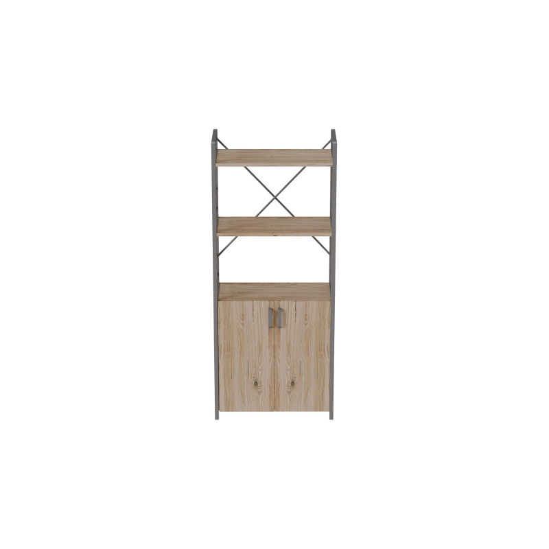 Этажерка 3/60 Ferrum-decor Серии Конект с тумбой 144x60x28 Серый ДСП Сан-Марино (FRD-104457)