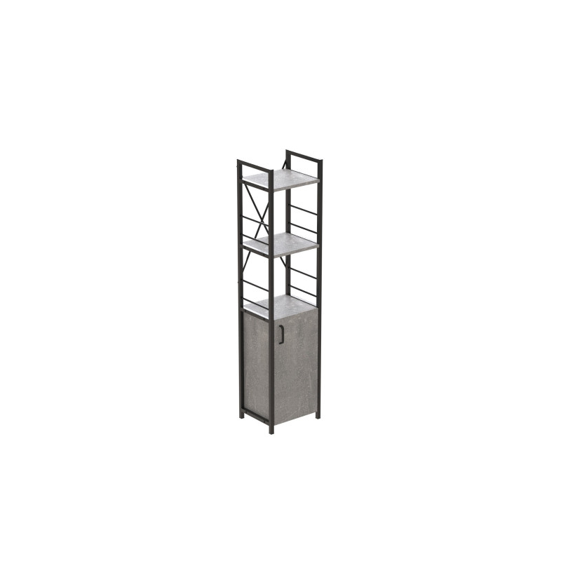 Етажерка 3/34 Ferrum-decor Серії Конект з тумбою 144x34x28 Чорний ДСП Бетон (FRD-104427)
