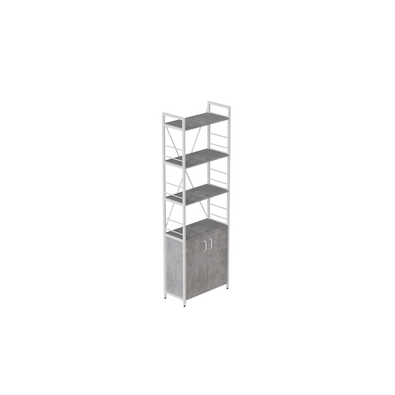 Етажерка 4/60 Ferrum-decor Серії Конект із тумбою 179x60x28 Білий ДСП Бетон (FRD-104497)