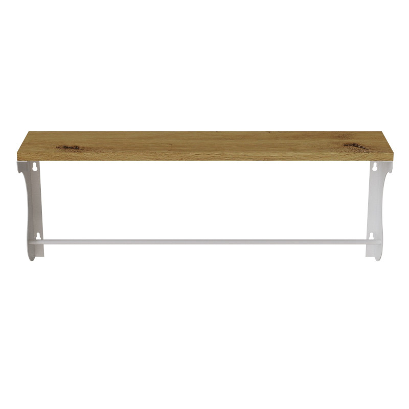 Полиця настінна Ferrum-decor Юзібі 270x700x150 метал Білий ДСП Дуб Артізан 16 мм (FRD-102707)