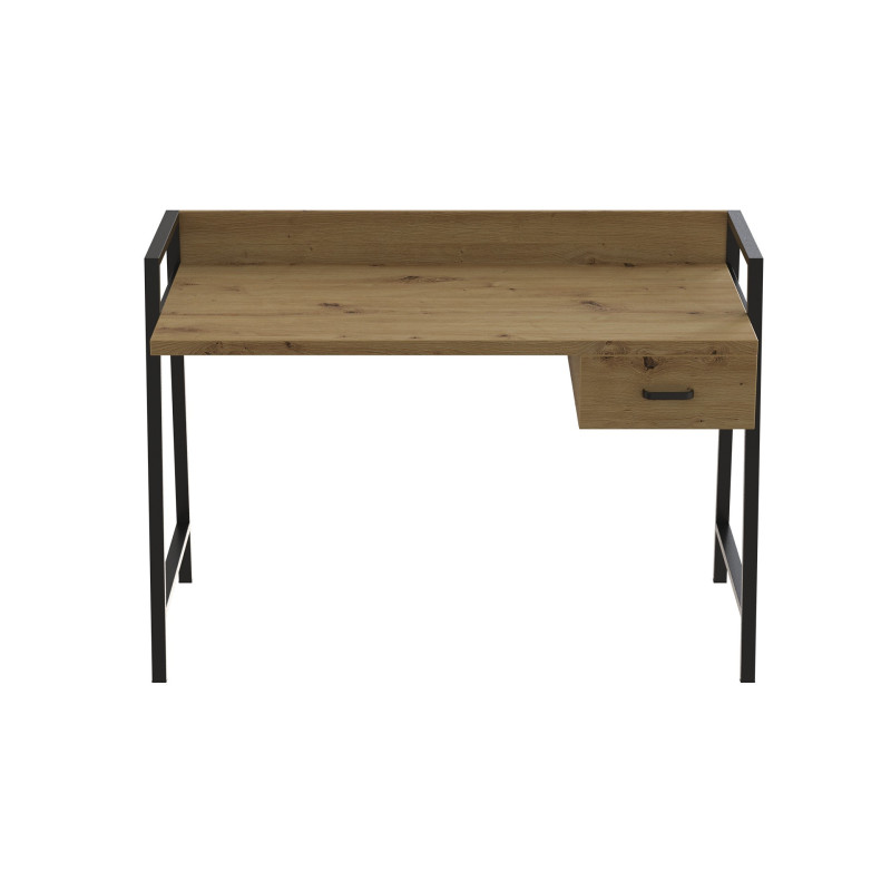 Письмовий стіл Ferrum-decor Комфорт 750x1000x600 Чорний метал ДСП Дуб Артизан 32 мм (FRD-103427)
