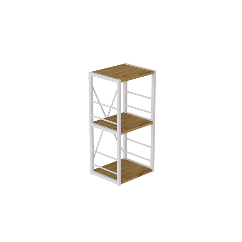 Етажерка 3/34 Ferrum-decor Серії Конект 73x34x28 білий ДСП Дуб Артизан 16мм (FRD-104297)