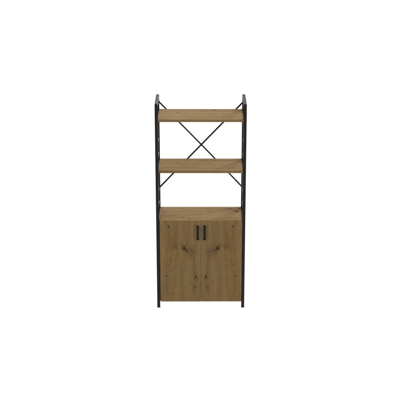 Етажерка 3/60 Ferrum-decor Серії Конект з тумбою 144x60x28 Чорний ДСП Артизан (FRD-104447)