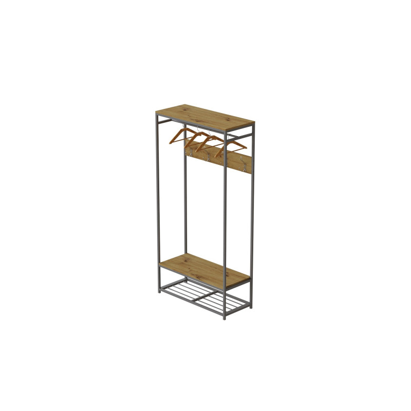 Вешалка напольная модульная Ferrum-decor Трелис 14 180x90x38 серый ДСП Дуб Артизан 16мм (FRD-104357)