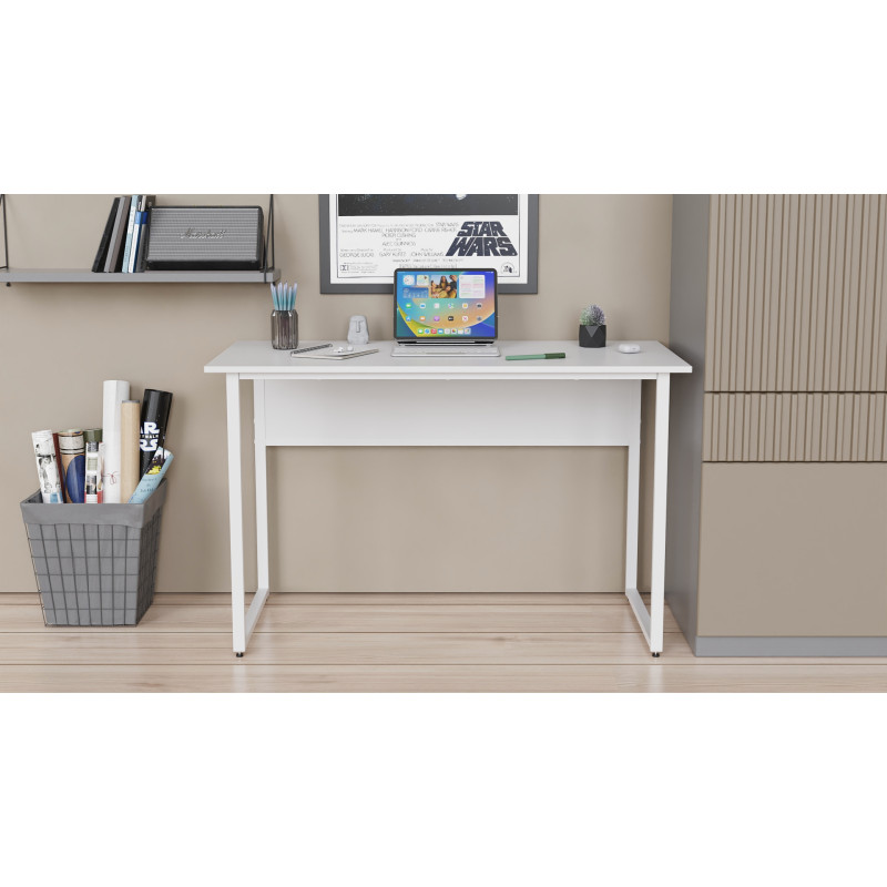 Письменный стол с ящиками Ferrum-decor Оскар 750x1400x600 металл Белый ДСП Бетон 16 мм (FRD-103247)