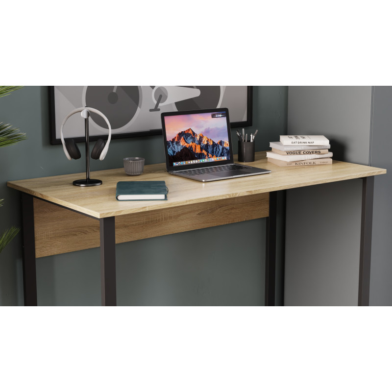 Письмовий стіл Ferrum-decor Курт 75x100x60 чорний ДСП Дуб Сонома 16мм (FRD-103907)