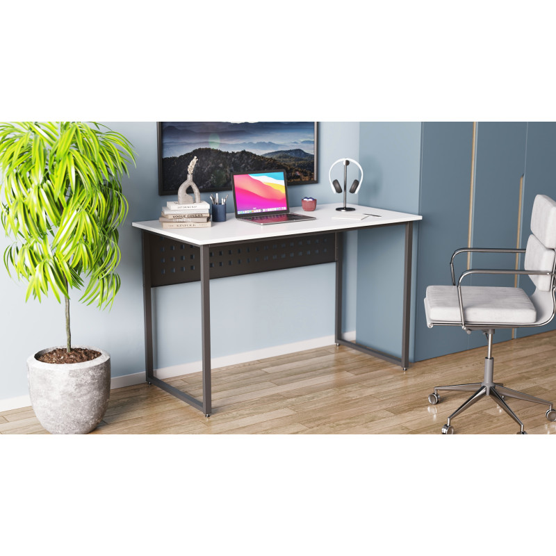 Письменный стол Ferrum-decor Майк 75x120x60 черный ДСП Белое 16мм (FRD-103857)
