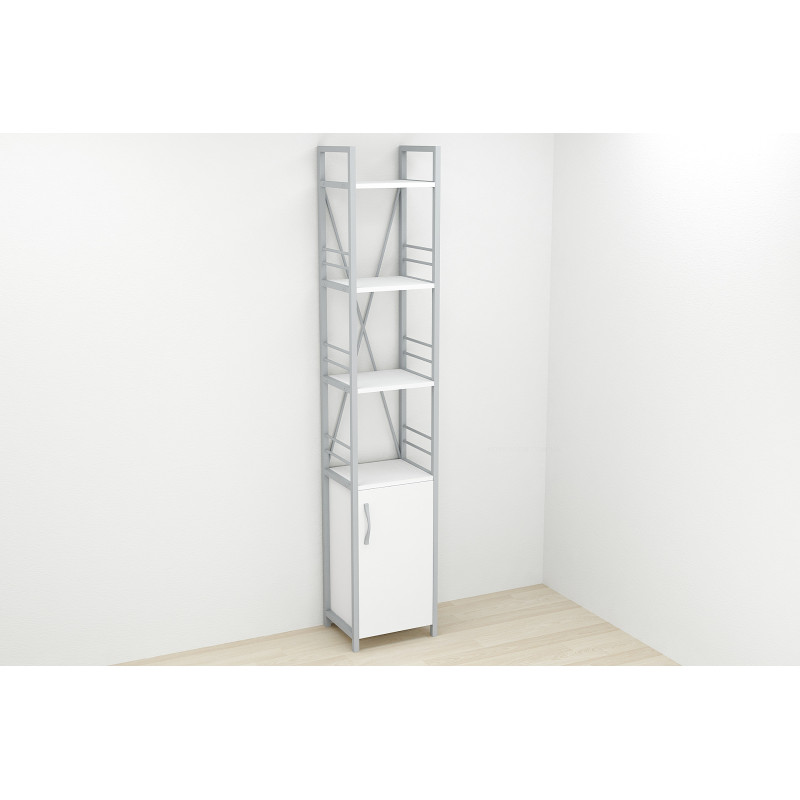 Етажерка 4/34 Ferrum-decor Серії Конект із тумбою 179x34x28 Сірий ДСП Біле (FRD-104477)