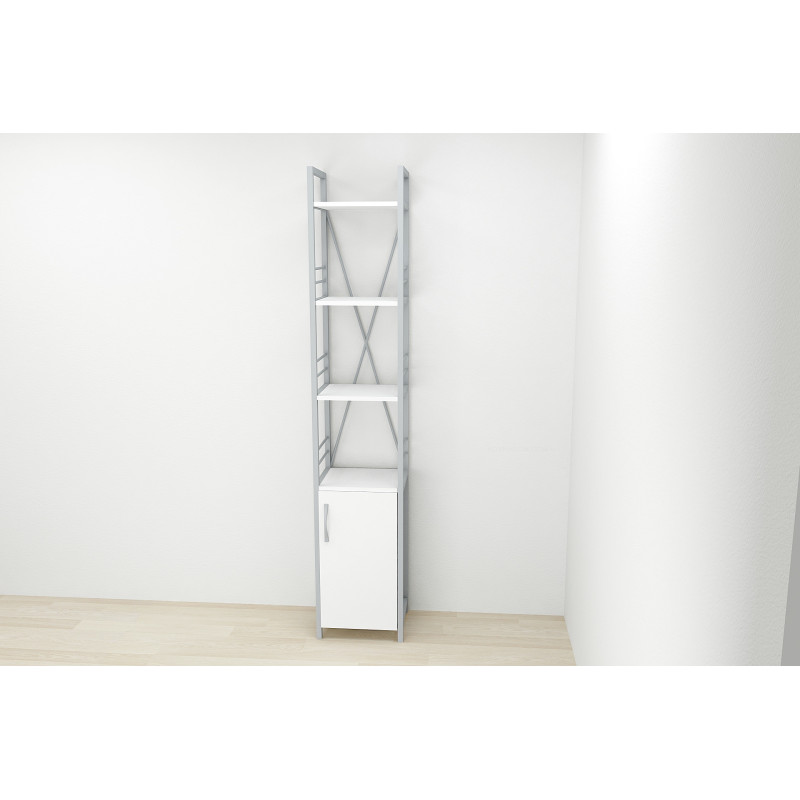 Етажерка 4/34 Ferrum-decor Серії Конект із тумбою 179x34x28 Сірий ДСП Біле (FRD-104477)