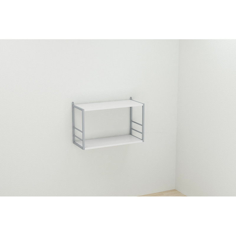 Книжкова полиця універсальна Ferrum-decor Стим 1 38x63x26 сірий ДСП Біле 16мм (FRD-104097)