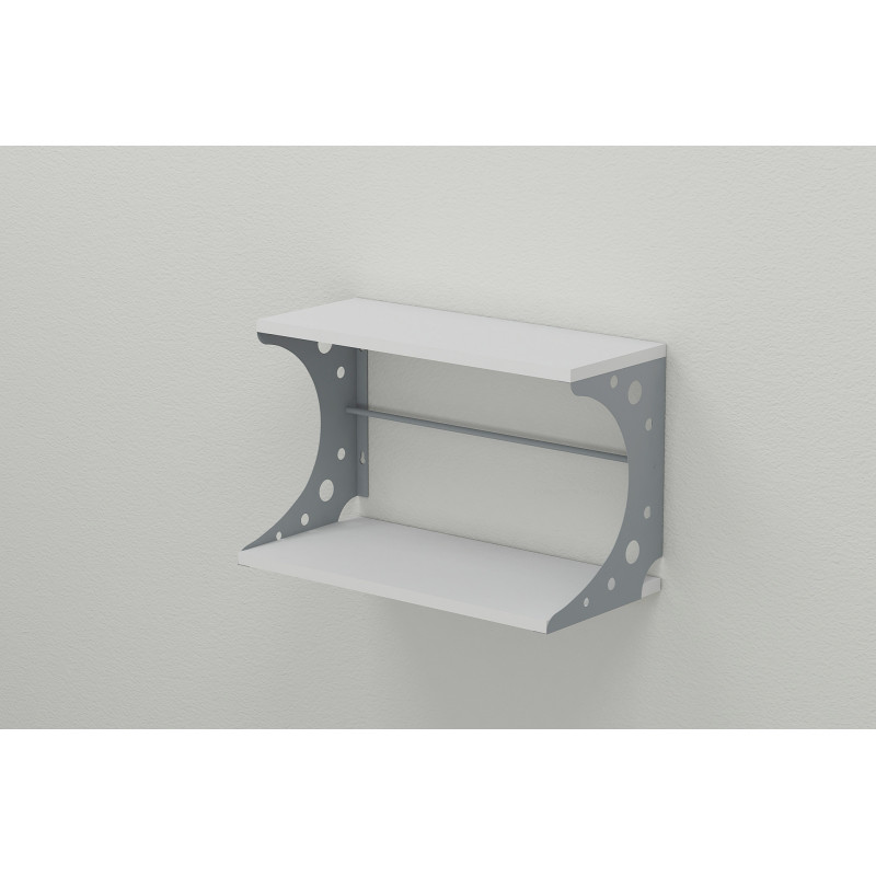 Полка настенная Ferrum-decor Букин 330x600x240 металл Серый ДСП Белое 16 мм (FRD-102877)