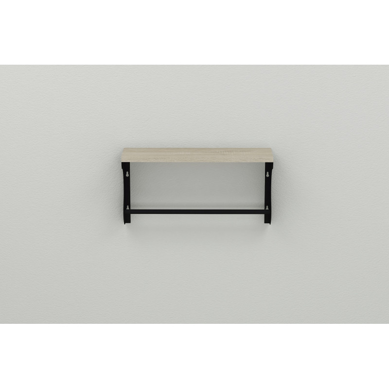 Полиця настінна Ferrum-decor Юзібі 270x600x150 метал Чорний ДСП Сонома 16 мм (FRD-102677)