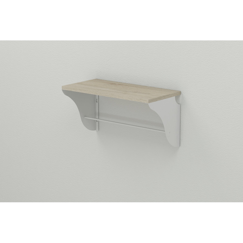 Настінна полиця Ferrum-decor Комфі 260x600x240 метал Білий ДСП Сонома 16 мм (FRD-102747)