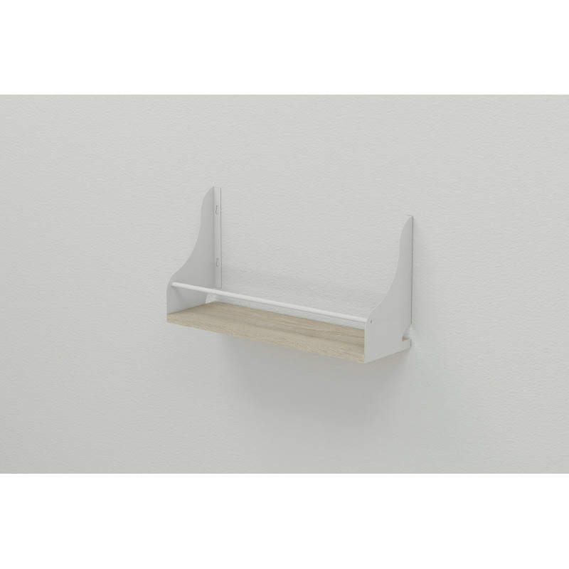 Полка настенная Ferrum-decor Изи 260x700x150 металл Белый ДСП Сонома 16 мм (FRD-102957)
