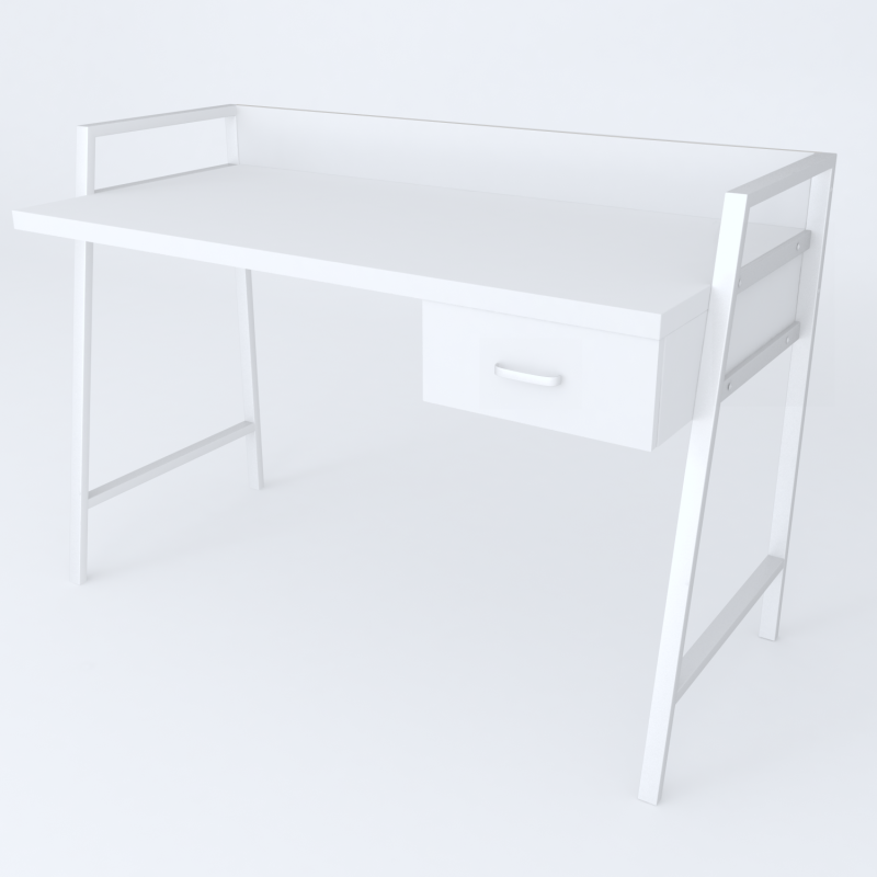 Письмовий стіл Ferrum-decor Комфорт 750x1200x600 Білий метал ДСП Біле 32 мм (FRD-103457)