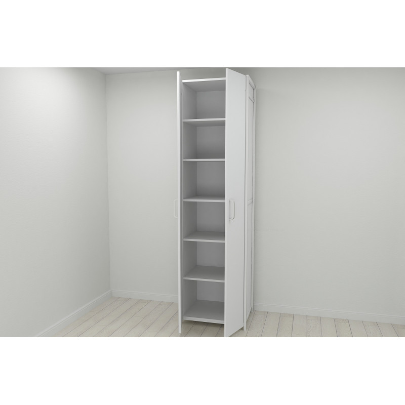 Шафа Гардероб Уні секція 7 серії Конект Ferrum-decor 220x60x50см Білий метал ДСП Білий 16 мм (FRD-104567)