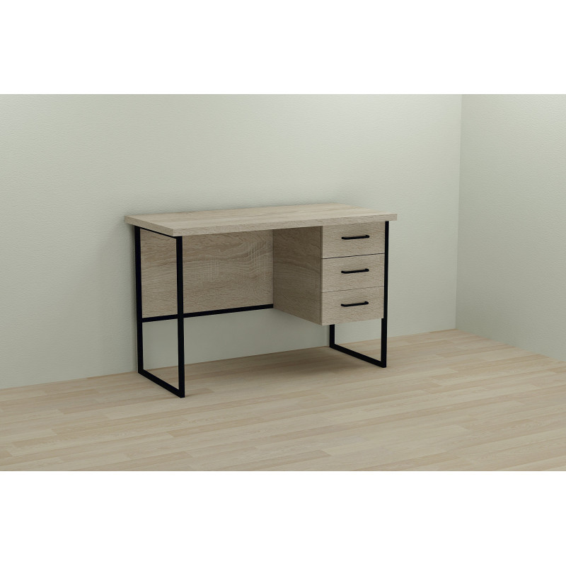 Письменный стол Ferrum-decor Гарри 76x120x70 черный ДСП Дуб Сонома 32мм (FRD-103557)