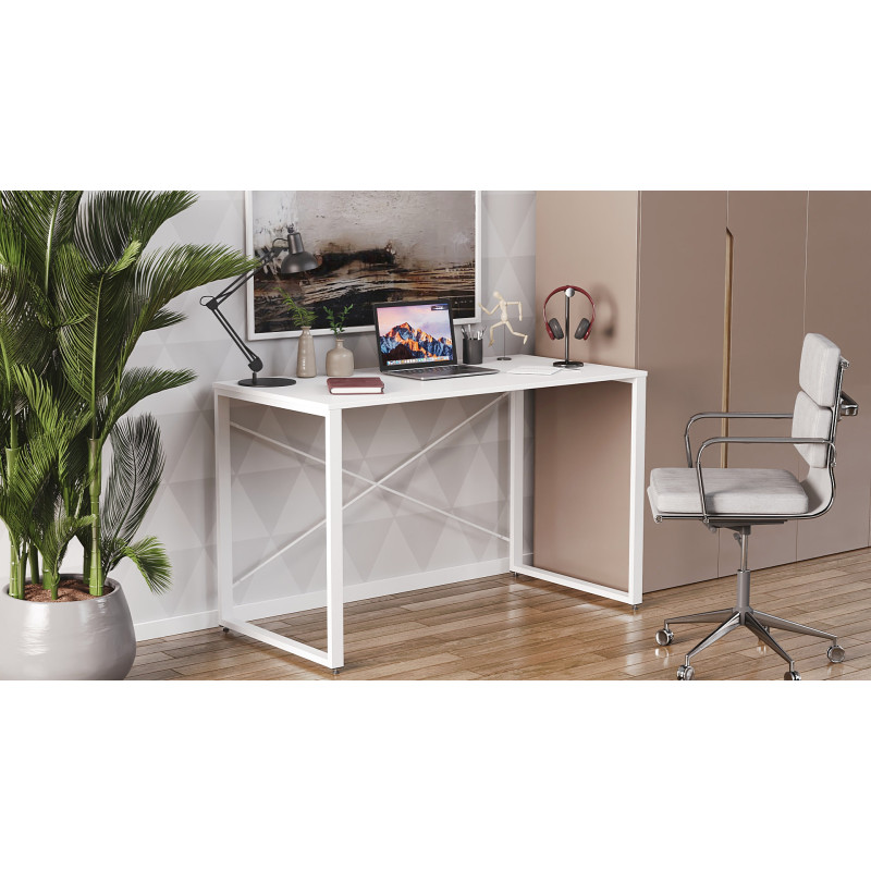 Письмовий стіл Ferrum-decor Серії Конект 75x120x600 білий ДСП Біле 16мм (FRD-104207)