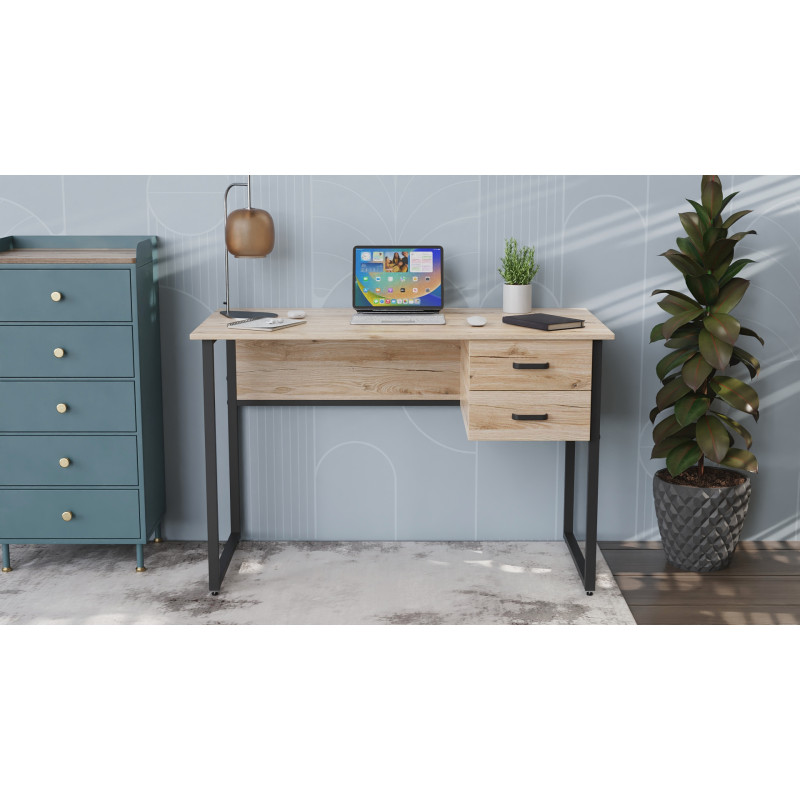 Комп'ютерний стіл Ferrum-decor Дакота 75x120x70 чорний ДСП Дуб Сан-Марино 16мм (FRD-101947)