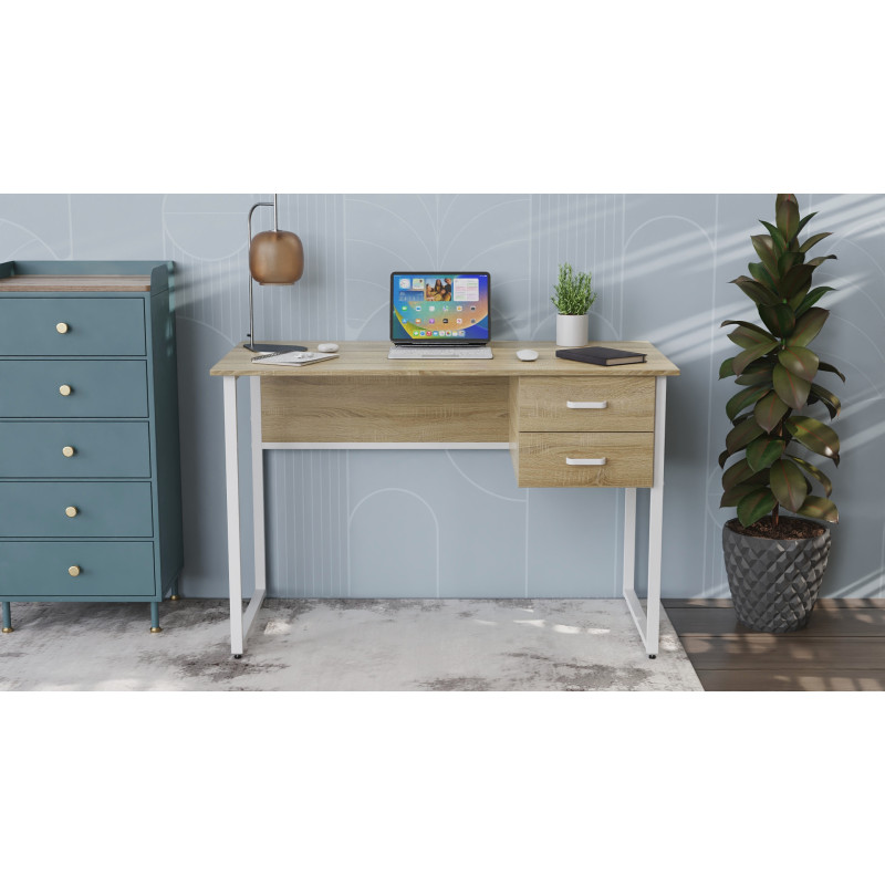 Письменный стол Ferrum-decor Дакота 75x120x70 белый ДСП Дуб Сонома 16мм (FRD-102117)