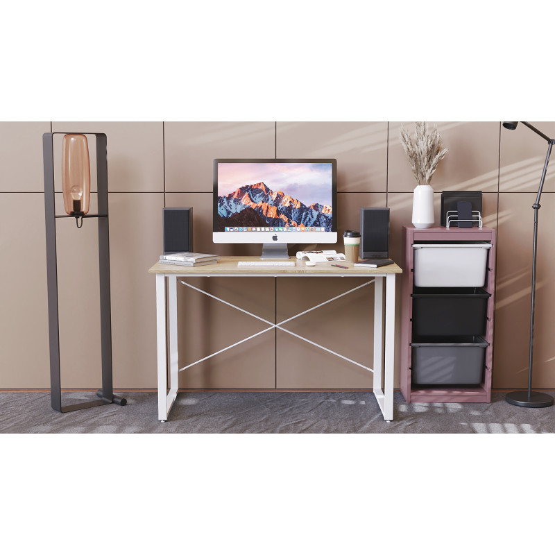 Письмовий стіл Ferrum-decor Дейв 75x100x60 білий ДСП Дуб Сонома 16мм (FRD-102137)