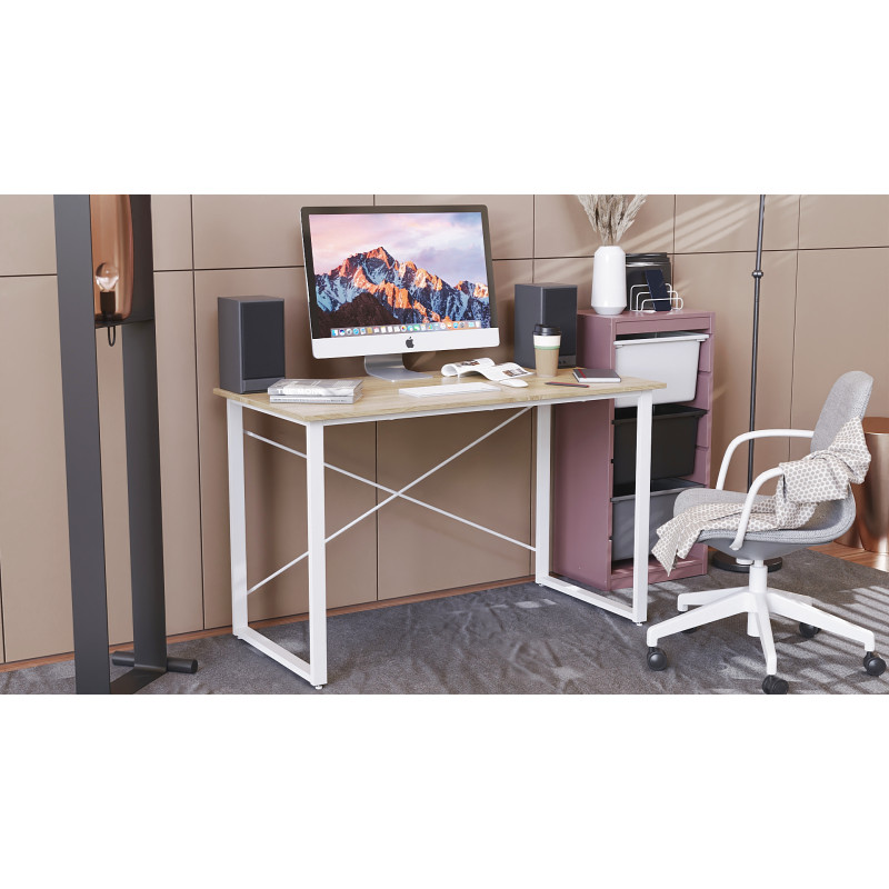Письмовий стіл Ferrum-decor Дейв 75x100x60 білий ДСП Дуб Сонома 16мм (FRD-102137)