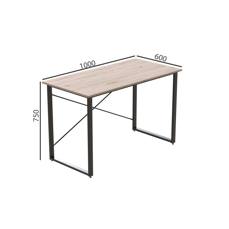 Комп'ютерний стіл Ferrum-decor Дейв 75x100x60 чорний ДСП Дуб Сан-Марино 16мм (FRD-101967)