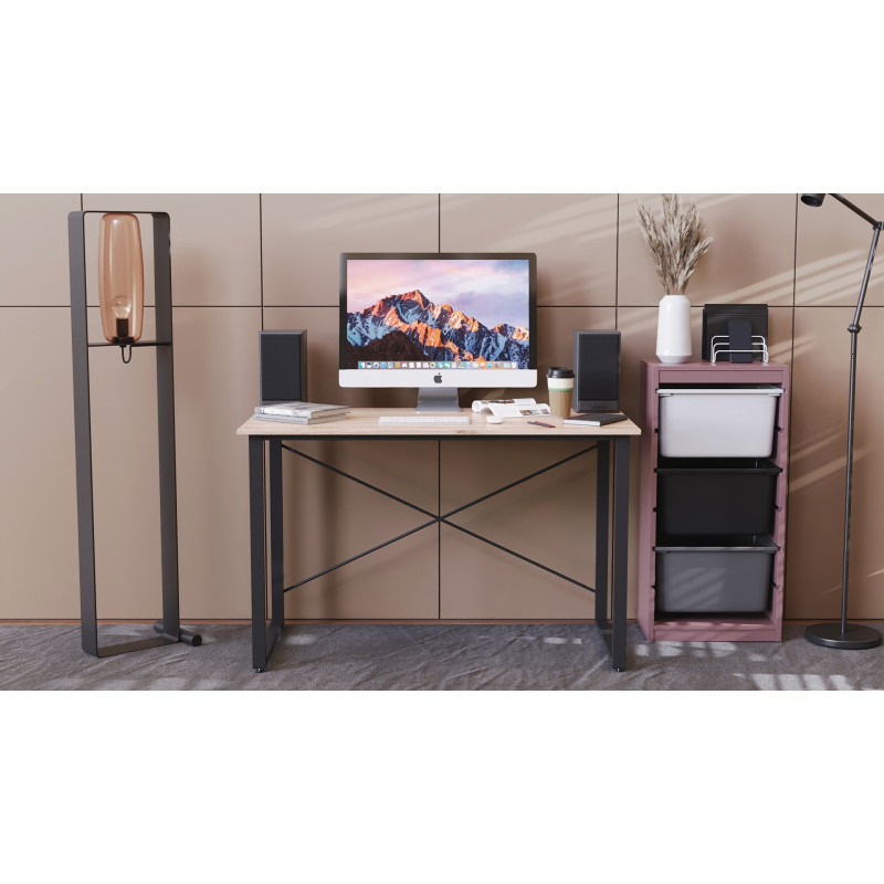 Комп'ютерний стіл Ferrum-decor Дейв 75x100x60 чорний ДСП Дуб Сан-Марино 16мм (FRD-101967)
