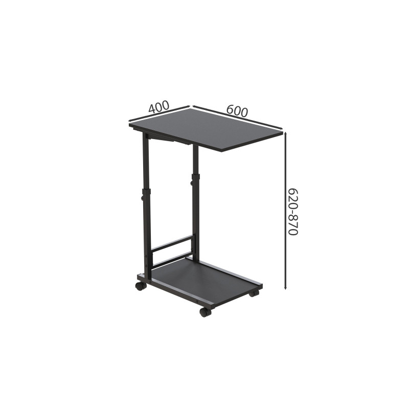 Стол приставной Ferrum-decor Френу 62x40x60 металл Черный ДСП Сосна Кембра 16мм (FRD-102507)