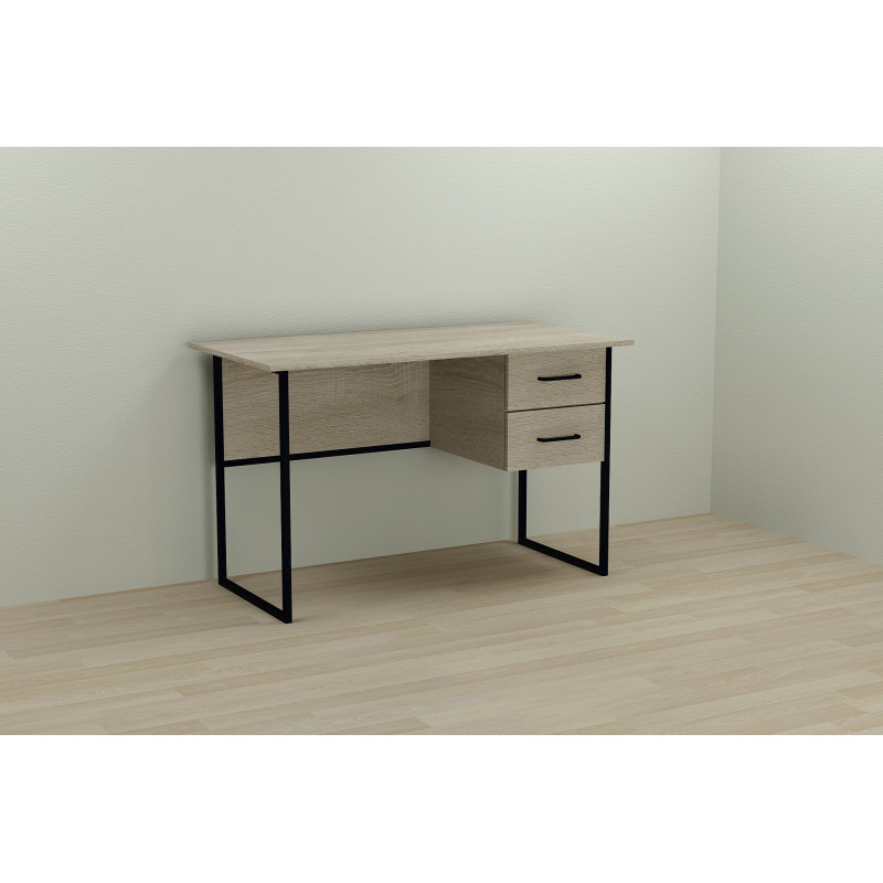 Письмовий стіл Ferrum-decor Дакота 75x140x60 чорний ДСП Дуб Сонома 16мм (FRD-101927)