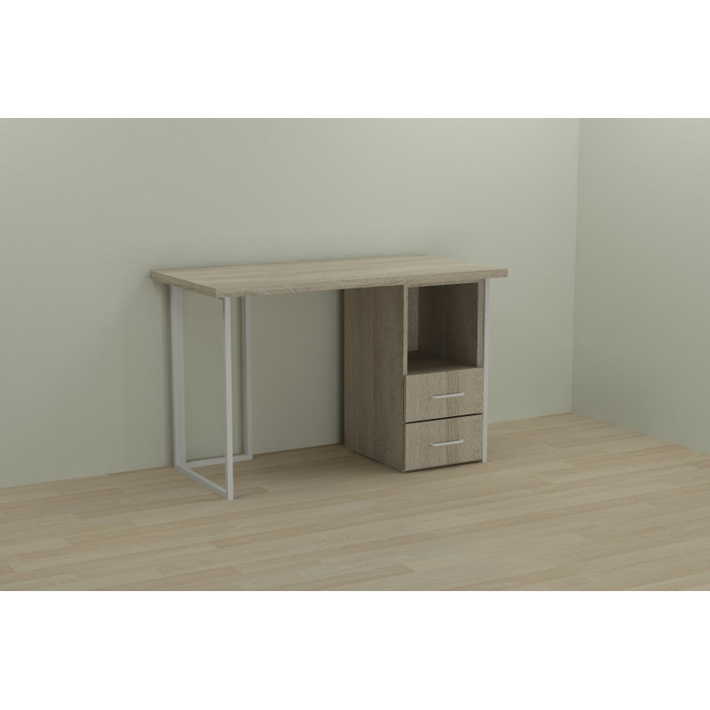 Письмовий стіл Ferrum-decor Отто 76x120x60 білий ДСП Дуб Сонома 32мм (FRD-101027)