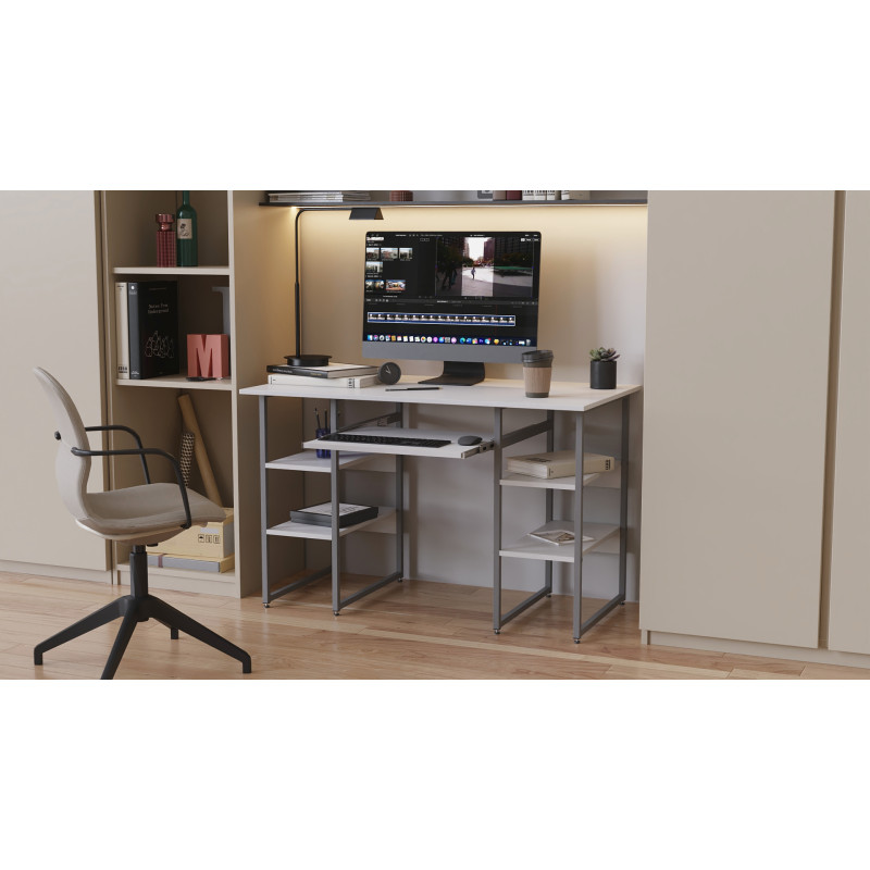 Письменный стол Ferrum-decor Тим 75x120x70 серый ДСП Белое 16мм (FRD-101887)